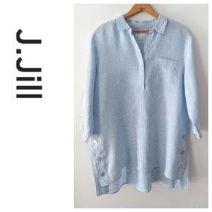 J.Jill linen pop over 3/4 sleeve top